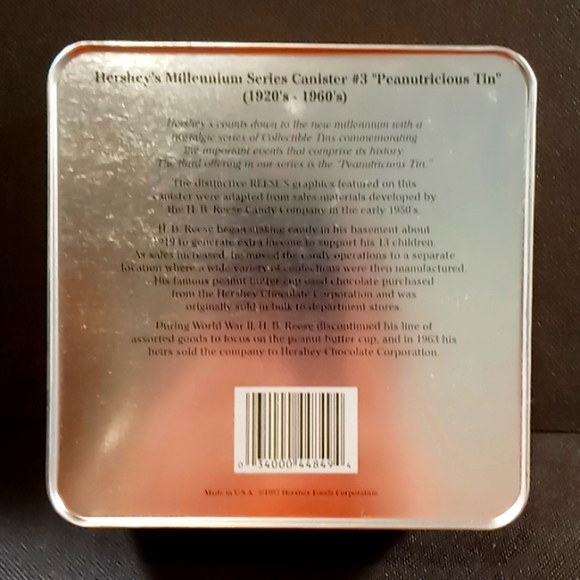 Vintage 1997 Hershey's Millennium Series Canister #3 "Peanutricious Tin" - Picture 8 of 11